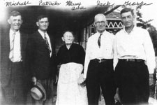 Michael, Patrick, Mary Anne (Vickers), Jack and George Hennessy, Blackville, New Brunswick, 1940s.