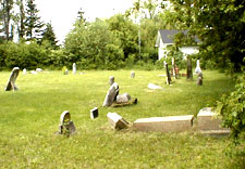 Stones lay scattered about in disarray at the Old St. Luke's Scottish Cemetery in Bathurst. 